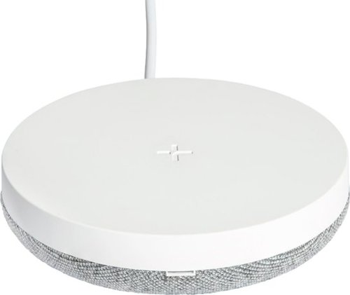 TYLT - Puck 10W Qi Certified Fast Charge Wireless Charging Pad for iPhone/Android - White Fabric