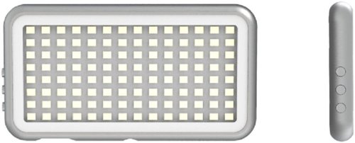 Digipower - The Streamer - 112 LED recargable en cámara y smartphone Compact Video Light 3100K-5500K - Plateado