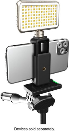 Digipower - The Streamer - 112 LED recargable en cámara y smartphone Compact Video Light 3100K-5500K - Plateado