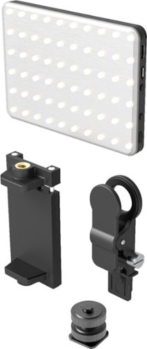 Digipower - The Influencer-On Camera 60 LED Compact Video Light w/ Smartphone Phone Mounting System (3100K - 5500K) - 3.7V - 2000mAh