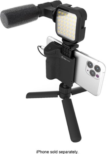 Digipower Follow ME Vlogging Kit for Phones and Cameras – Includes Microphone, LED light, Bluetooth remote, phone grip and tripod - Black WORLDWIDE DELIVERY