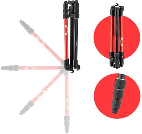 JOBY RangePod Tripod for Camera and Vlogging - Red GLOBAL SHIPPING