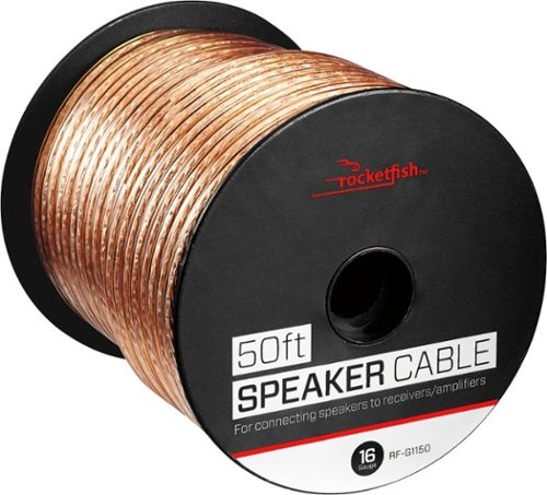 Rocketfish™ – 50′ 16 Gauge Pure Copper Speaker Wire – Clear