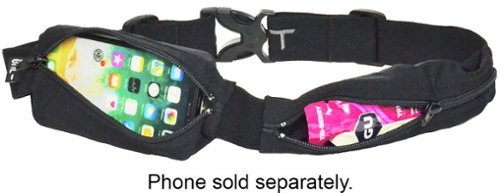 SPIBelt - Sport Dual Pocket Case for Most Cell Phones - Black