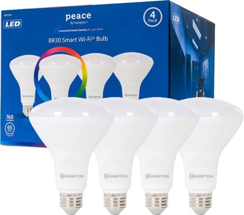 Peace by Hampton - BR30 LED Smart Wi-Fi Floodlight Bulb (4-pack) - Full Color