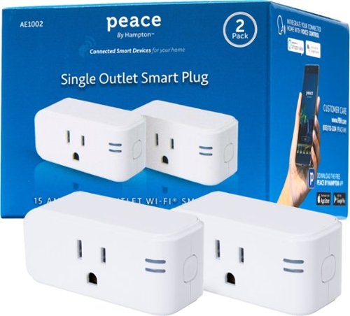 Peace by Hampton - Wi-Fi Smart Plug 15A (2-Pack) - White