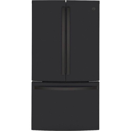 GE - 23.1 Cu. Ft. French Door Counter-Depth Refrigerator - Black slate