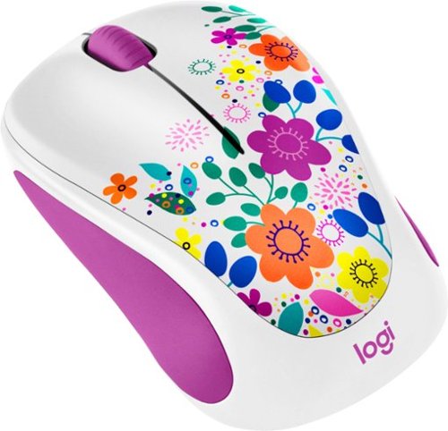 Logitech - Design Collection Wireless Optical Mouse with Nano Receiver - Spring Meadow