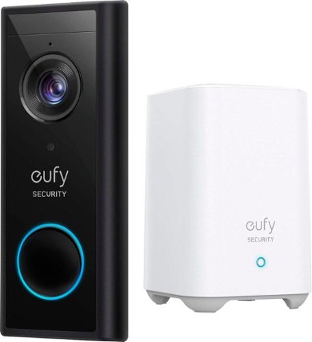  eufy Security - Smart Wi-Fi Video Doorbell 2K Battery Operated/Wired - Black