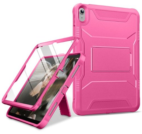 DTTO - Shockproof Case for iPad A16 11-inch & ipad 10th10.9-inch with Built-in Screen Protector, Full Body Protective Cover - Reddish Violet-Front_Standard 