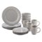 Rachael Ray - Cucina 16-Piece Ceramic Dinnerware Set - Sea Salt Gray-Angle_Standard