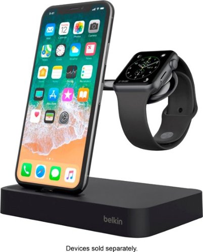 Belkin - Valet Charging Dock for iPhone and Apple Watch - Black-Front_Standard 