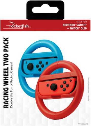 Rocketfish™ Joy-Con Racing Wheel Two Pack For Nintendo Switch & Switch OLED - Red/Blue BUY IN AUSTRALIA