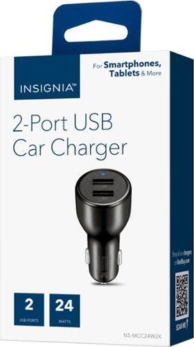 Insignia™ 24W Dual USB Port Vehicle Charger - Black BUY ONLINE