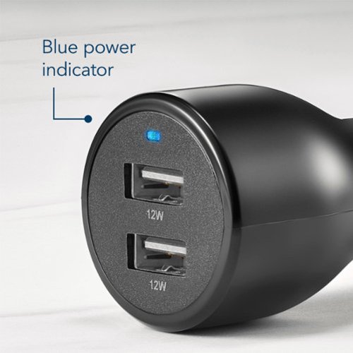 Insignia™ 24W Dual USB Port Vehicle Charger - Black WHERE TO BUY
