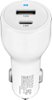 Insignia™ - 30 W Vehicle Charger with 1 USB-C & 1 USB Port - White-Front_Standard