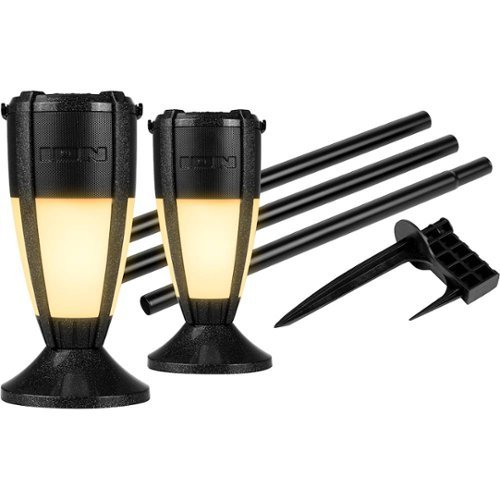 ION Audio - TIKI Sounds Portable Speakers (2-Piece) - Black-Front_Standard 