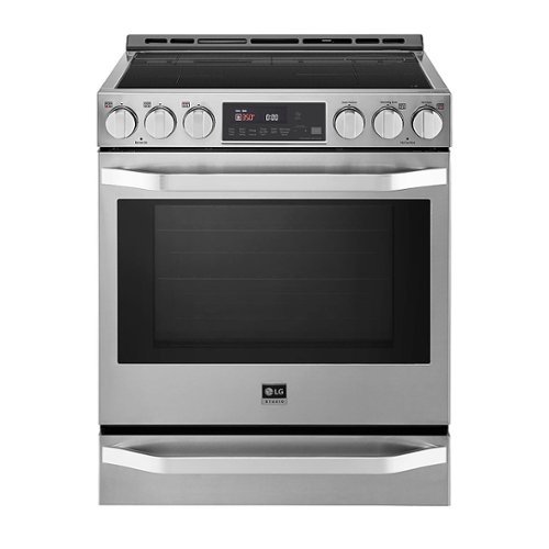 LG - STUDIO 6.3 Cu. Ft. Smart Slide-in Electric Induction True Convection Range with EasyClean and SmoothTouch glass controls - Stainless Steel