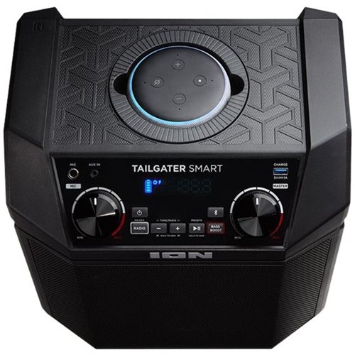 ION Audio Tailgater Smart - High Power Rechargeable Speaker for Amazon Echo Dot - Black GLOBAL SHIPPING