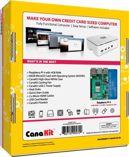 CanaKit Raspberry Pi 4 Starter MAX Kit 4GB RAM - White WORLDWIDE DELIVERY