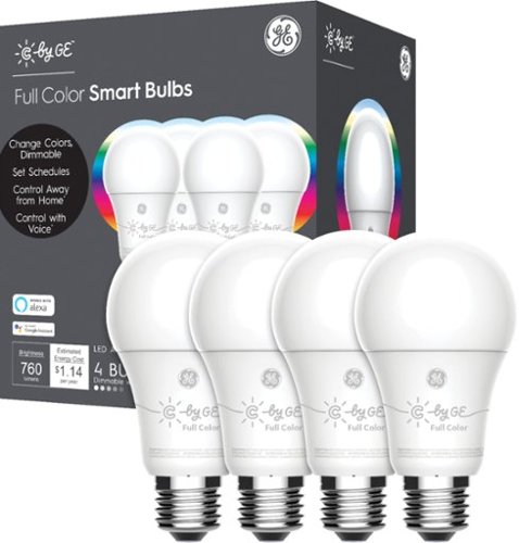C by GE - A19 Bluetooth Smart LED Light Bulb (4-Pack) - Multicolor-Front_Standard 