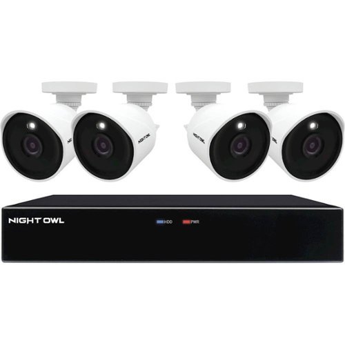 Night Owl - Expandable 8 Channel 4 Camera 4K Ultra HD Indoor/Outdoor Wired DVR Surveillance System with 2TB Hard Drive - Black/White-Front_Standard 