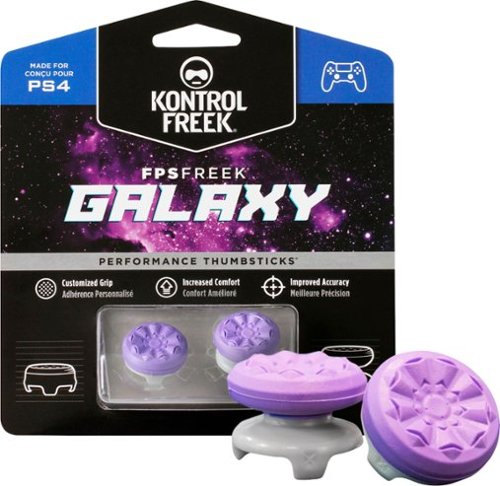 KontrolFreek - FPS Freek Galaxy 4 Prong Performance Thumbsticks for PS5 and PS4 - Purple/Gray