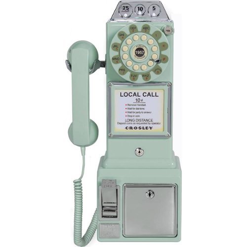 Crosley Corded 1950S Classic Pay Phone - Aqua Blue INTERNATIONAL SHIPPING