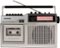 Crosley - Cassette Player with AM/FM Radio - Silver-Front_Standard
