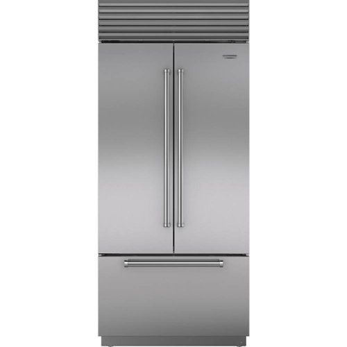 Sub-Zero - Classic 21 Cu. Ft. French Door Built-In Refrigerator with Internal Dispenser - Stainless steel