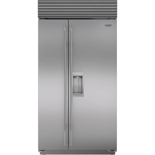 Sub-Zero - Classic 23.9 Cu. Ft. Side-by-Side Built-In Refrigerator with External Dispenser - Stainless steel
