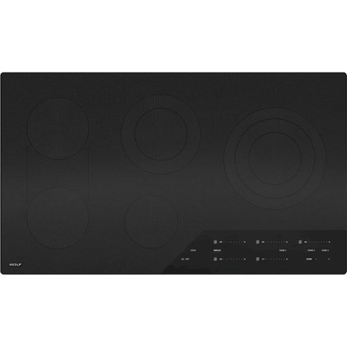 

Wolf - Contemporary 36" Built-In Electric Cooktop with 5 Burners and Control Lock - Black