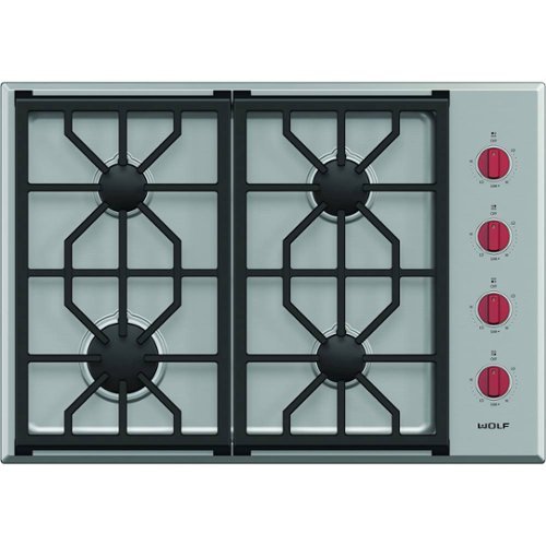 

Wolf - Professional 30" Built-In Gas Cooktop with 4 Burners - Stainless steel