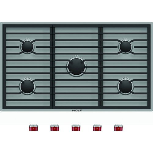 

Wolf - Contemporary 36" Built-In Gas Cooktop with 5 Burners - Stainless steel