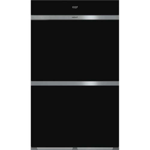 

Wolf - M Series Contemporary 30" Built-In Double Electric Convection Wall Oven - Black Glass