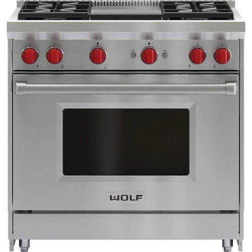 Wolf - 3.7 Cu. Ft. Freestanding Gas Convection Range with Infrared Griddle