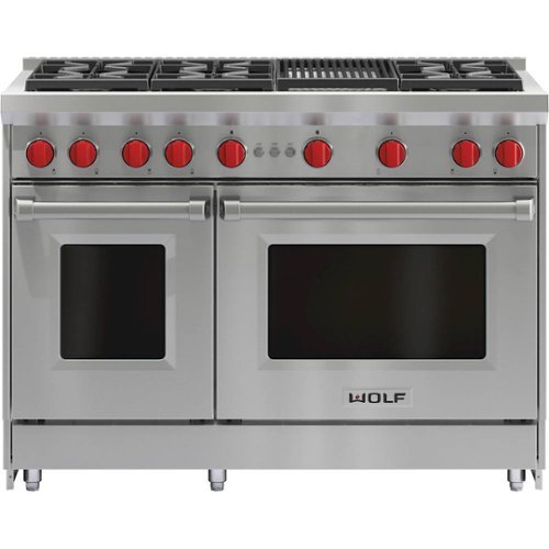 Wolf - 4.5 Cu. Ft. Freestanding Double Oven Gas Convection Range with Infrared Charbroiler