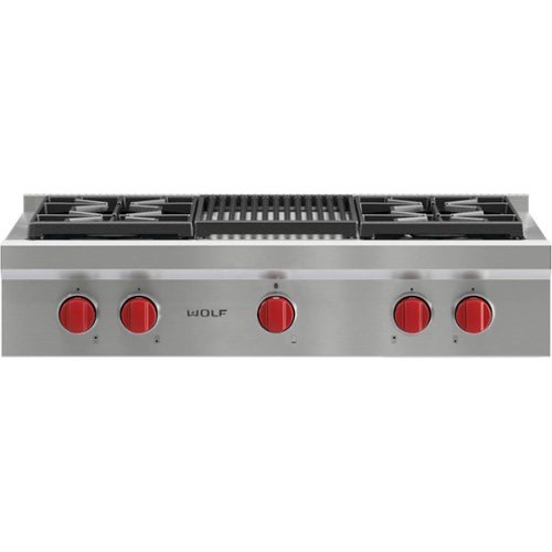Wolf - 36" Built-In Gas Cooktop with 4 Burners and Infrared Charbroiler