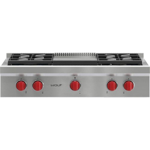 Wolf - 36" Built-In Gas Cooktop with 4 Burners and Infrared Griddle