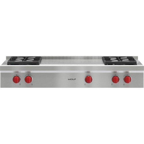 Wolf - 48" Built-In Gas Cooktop with 4 Burners and French Top