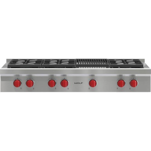Wolf - 48" Built-In Gas Cooktop with 6 Burners and Infrared Charbroiler