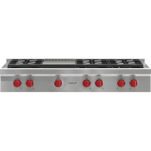 Wolf - 48" Built-In Gas Cooktop with 6 Burners and Infrared Griddle