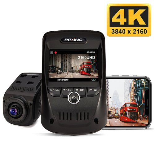 Rexing - V1 Max Real 4K UHD Dash Camera with Wi-Fi and GPS - Black