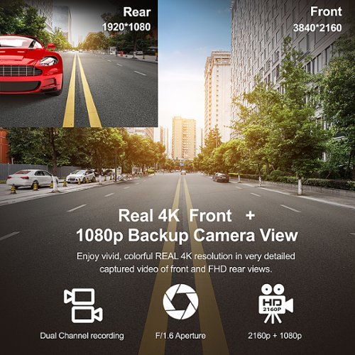Rexing V1P Max Plus Real 4K UHD Dual-Channel Front and Rear Wi-Fi Dash Camera - Black BUY ONLINE