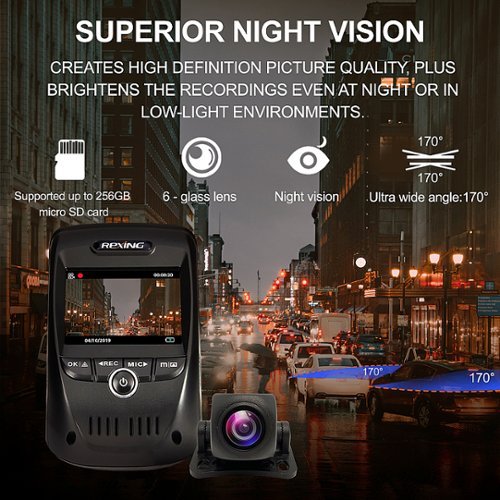 Rexing V1P Max Plus Real 4K UHD Dual-Channel Front and Rear Wi-Fi Dash Camera - Black BUY IN SINGAPORE
