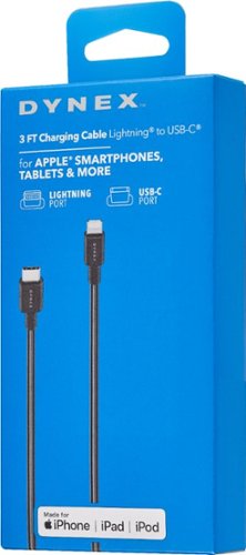 Dynex™ 3' Lightning to USB-C Charge-and-Sync Cable - Black GLOBAL SHIPPING