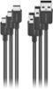 Dynex™ - 3' USB-C to USB-A Charge-and-Sync Cable (3-Pack) - Black-Front_Standard