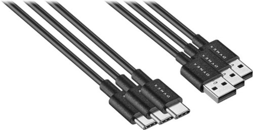 Dynex™ 3' USB-C to USB-A Charge-and-Sync Cable (3-Pack) - Black GLOBAL SHIPPING