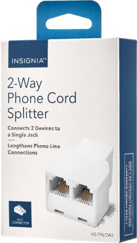 Insignia™ 2-Line Phone Cord Splitter - White WORLDWIDE DELIVERY