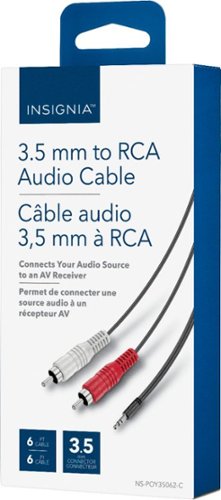 Insignia™ 6' 3.5 mm to Stereo Audio RCA Cable - Black WORLDWIDE DELIVERY